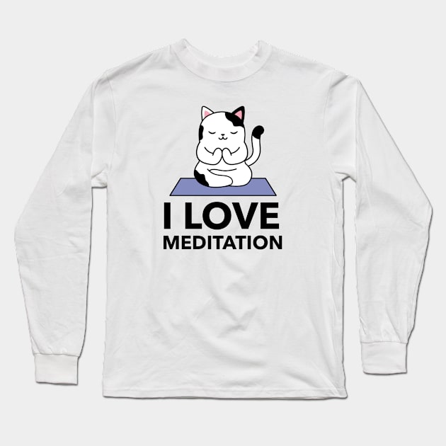 I Love Meditation Long Sleeve T-Shirt by Jitesh Kundra